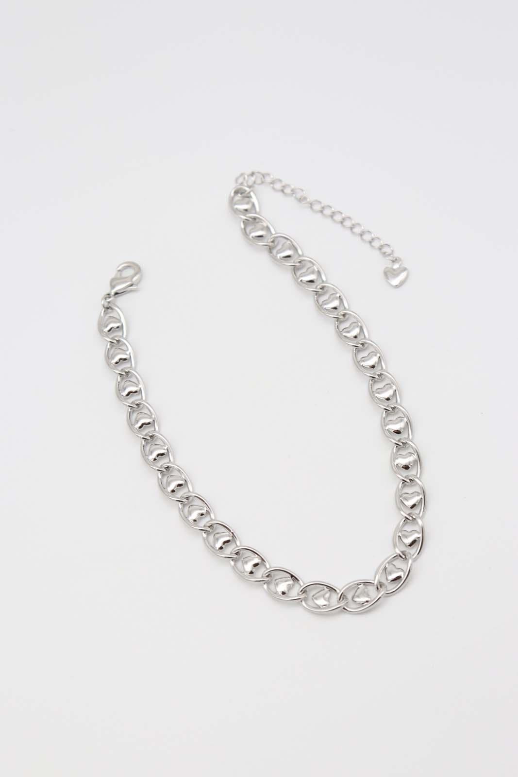 Gümüş Rengi Oval Zincir Halhal