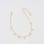 Altın Kalp ve Kristal Charm Halhal