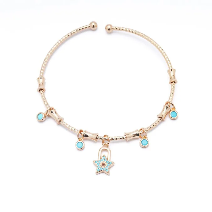 Turkuaz Yıldız Charm Bileklik
