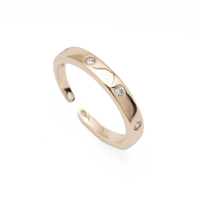 Günlük Kullanım için Zarif Tek Taş Detaylı Altın Yüzük